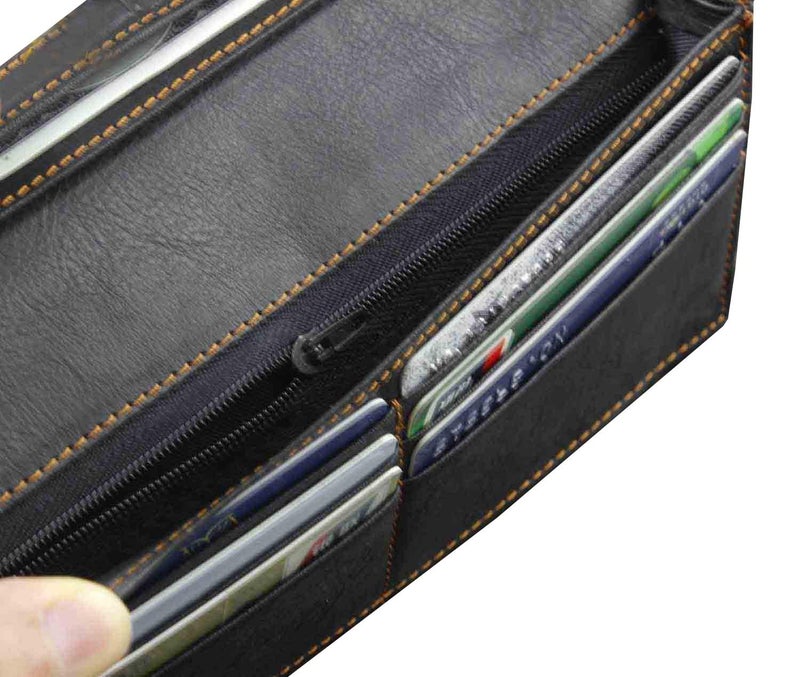 vogueteen Biker Rock Star Concho Mens Card Money Long Black Real Leahter Wallet With Chain - Image 4